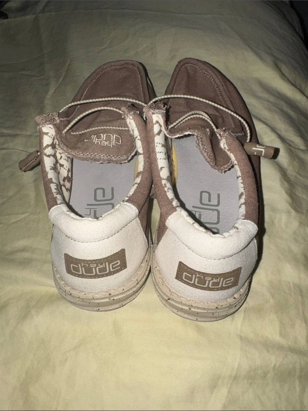 Hey Dude Men’s Brown Canvas Slip-On Boat Shoes